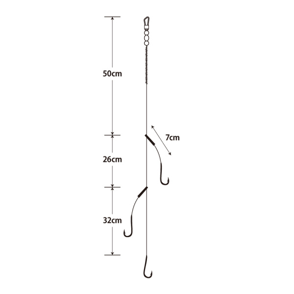 投げ釣り仕掛5枚組 2本針/3本針